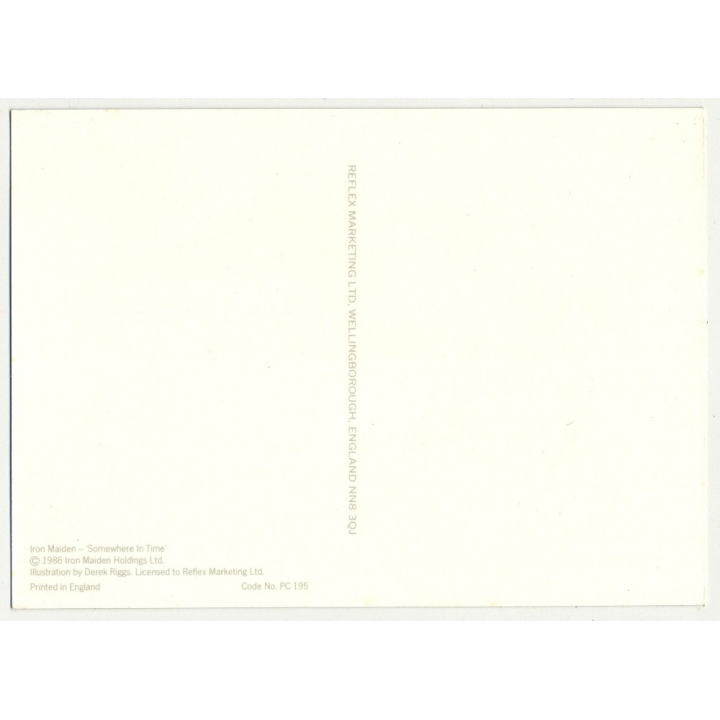 Iron Maiden - Somewhere In Time (Vintage Official Postcard UK 1986)