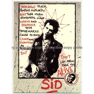 Sid Vicious - Don't Let Them Take You Alive (Vintage Official Postcard Athena UK 1980s)