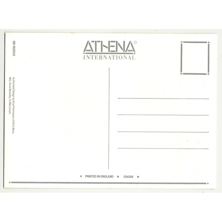 Sid Vicious - Don't Let Them Take You Alive (Vintage Official Postcard Athena UK 1980s)