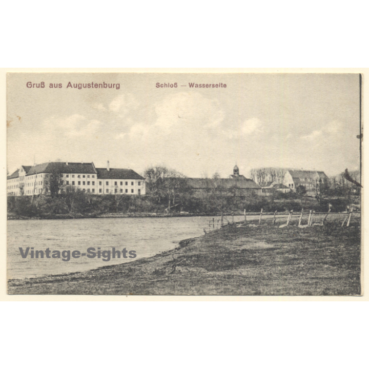 Augustenburg / Denmark: Schloss - Wasserseite (Vintage PC ~1920s)