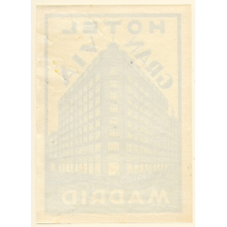 Madrid / Spain: Hotel Gran Via (Vintage Luggage Label BIG)