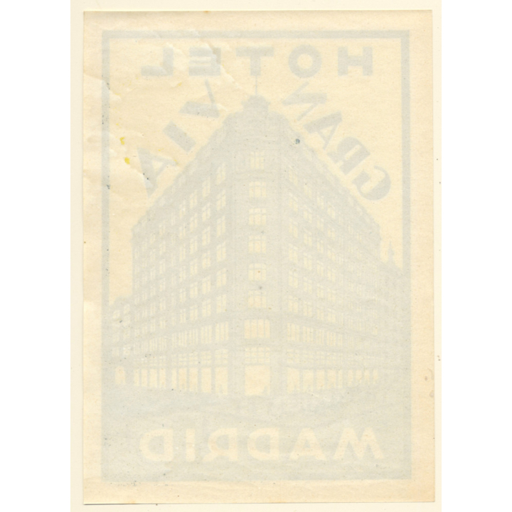 Madrid / Spain: Hotel Gran Via (Vintage Luggage Label BIG)