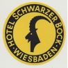 Hotel Schwarzer Bock - Wiesbaden (Vintage Luggae Label Ø 9 CM)