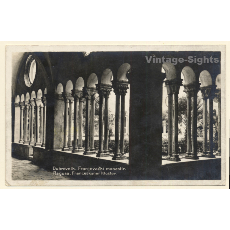 Dubrovnik / Croatia: Franziskaner Kloster (Vintage RPPC ~1920s/1930s)