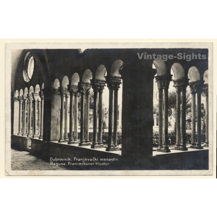 Dubrovnik / Croatia: Franziskaner Kloster (Vintage RPPC ~1920s/1930s)