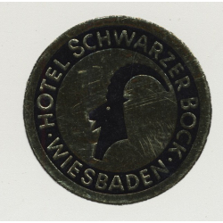 Hotel Schwarzer Bock - Wiesbaden (Vintage Luggae Label Ø 4.6 CM)