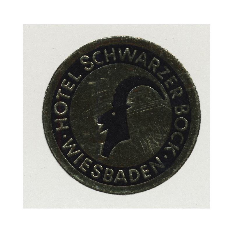 Hotel Schwarzer Bock - Wiesbaden (Vintage Luggae Label Ø 4.6 CM)