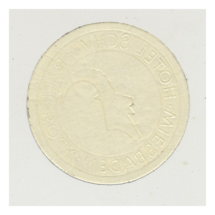 Hotel Schwarzer Bock - Wiesbaden (Vintage Luggae Label Ø 4.6 CM)