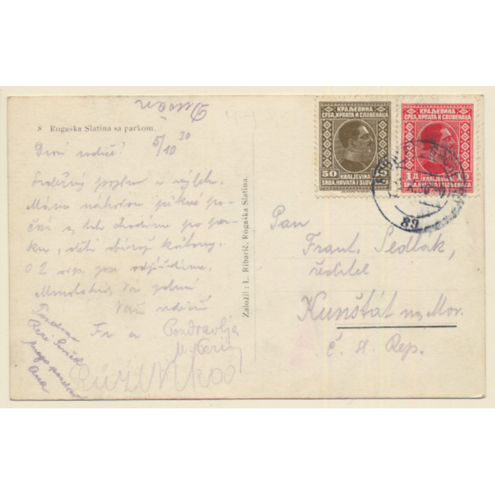 Rogaska Slatina - Rohitsch-Sauerbrunn / Slovenia: Villas & Park (Vintage RPPC 1930)