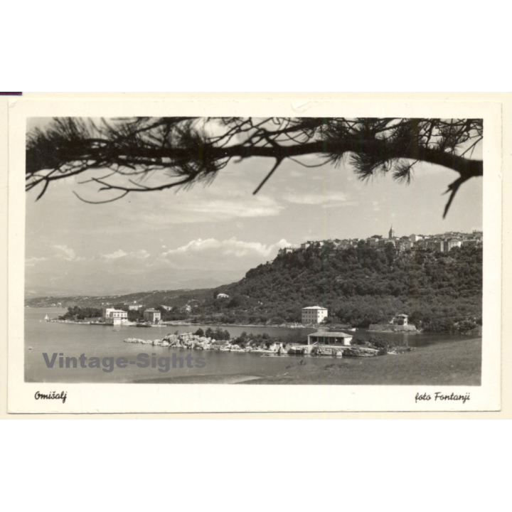 Omisalj - Krk / Croatia: Partial View - Bay (Vintage RPPC ~1940s/1950s)