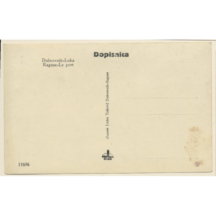 Dubrovnik / Croatia: Ragusa Port (Vintage RPPC ~1920s/1930s)