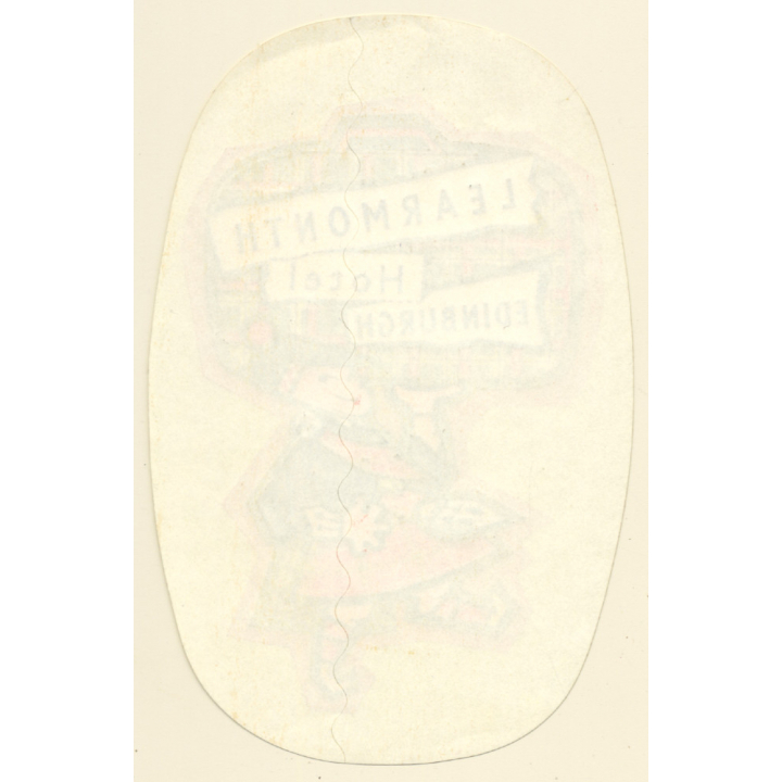 Edinburgh / Scotland: Learmonth Hotel - Kilt (Vintage Self Adhesive Luggage Label / Sticker)