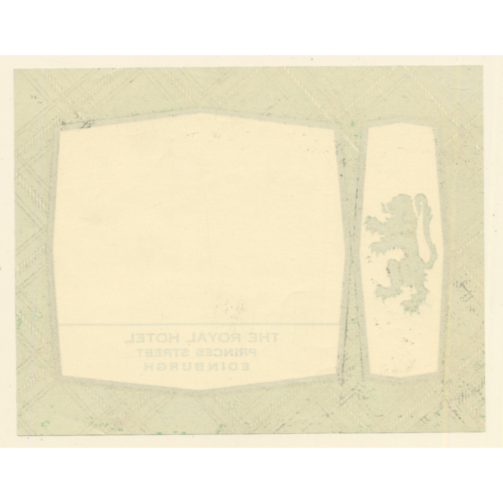 Edinburgh / Scotland: The Royal Hotel - Plaid & Lion (Vintage Luggage Label)