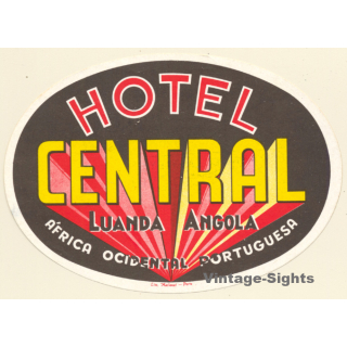 Luanda / Angola: Hotel Central (Vintage Luggage Label)