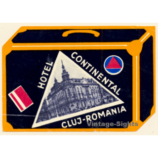 Cluj / Romania: Hotel Continental (Vintage Luggage Label)