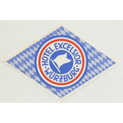 Hotel Excelsior - Würzburg / Germany (Vintage Luggae Label) BAVARIA