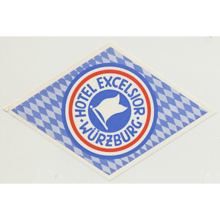 Hotel Excelsior - Würzburg / Germany (Vintage Luggae Label) BAVARIA