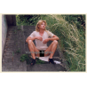 Erotic Study: Slim Sporty Blonde Nude Outdoors*3 / Flashing (Vintage Photo ~1990s)