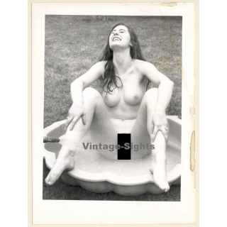 Erotic Study: Naked Woman In Garden Is Hosed Down With Water (French Master Photo 1980s)
