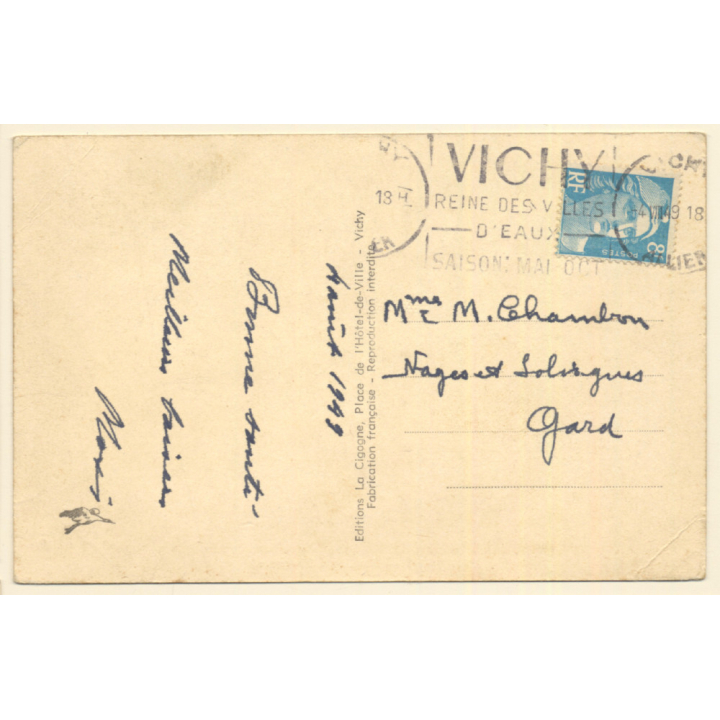 Vichy / France: Pavillon Sévigné (Vintage PC 1949)