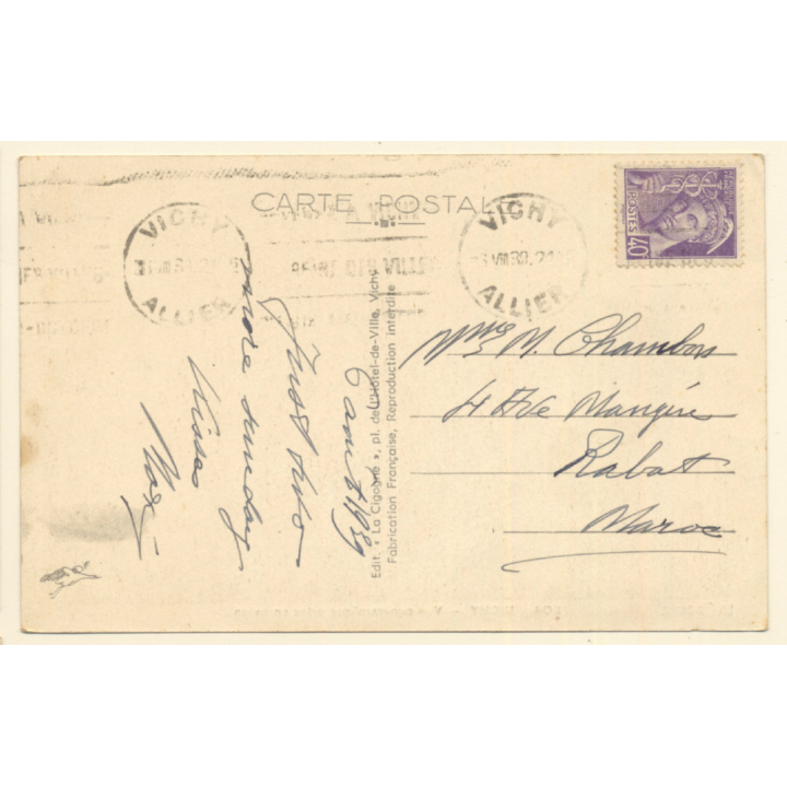 Vichy / France: Aerial Panorama View (Vintage PC 1939)