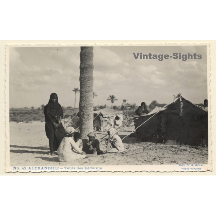 Alexandria / Egypt: Bedouin Tents - Nomads / Ethnic (Vintage RPPC ~1930s)