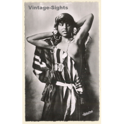 Lehnert & Landrock: Sud Algérienne Jeune Nomade / Topless (Vintage RPPC ~1930s/1940s)