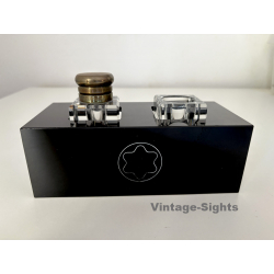 Rare Vintage Mont Blanc Inkwell Deskpiece  For Fountain Pen (France ~1960s/1970s)