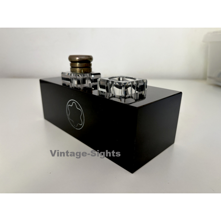 Rare Vintage Mont Blanc Inkwell Deskpiece  For Fountain Pen (France ~1960s/1970s)