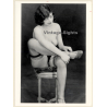 1920s Erotica: Semi Nude Female With Waterwave Hairstyle / Boudoir (Large Photo Reprint ~ 24 x 18 CM)