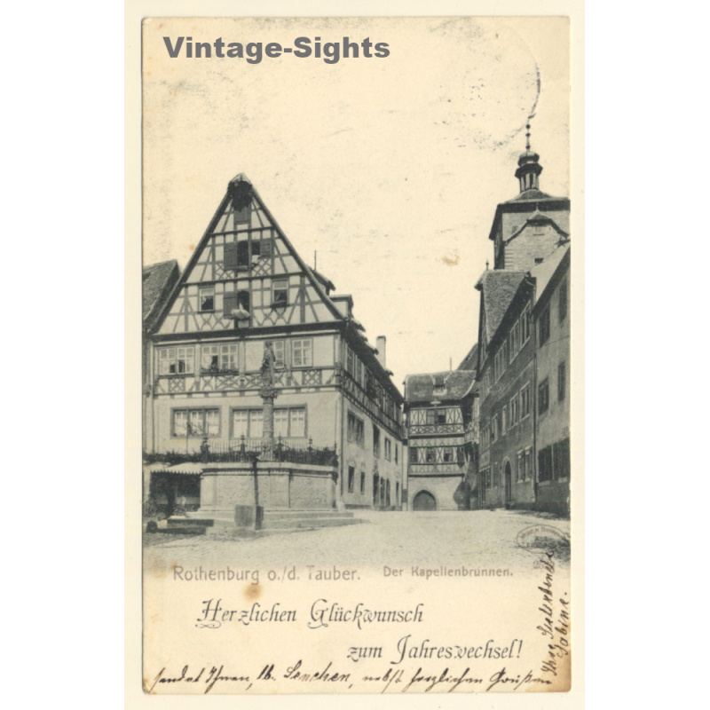 Rothenburg o.d. Tauber / Germany: Kappellenbrunnen (Vintage PC  1903)
