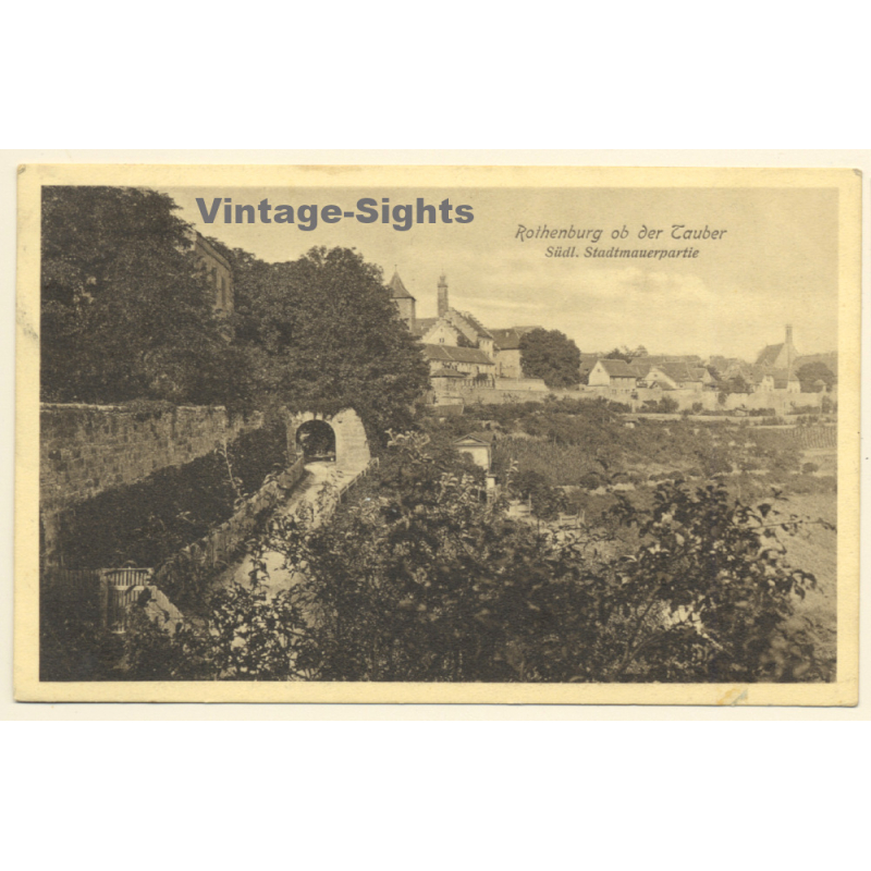 Rothenburg o.d. Tauber / Germany: Südl. Stadtmauerpartie (Vintage PC  1910)