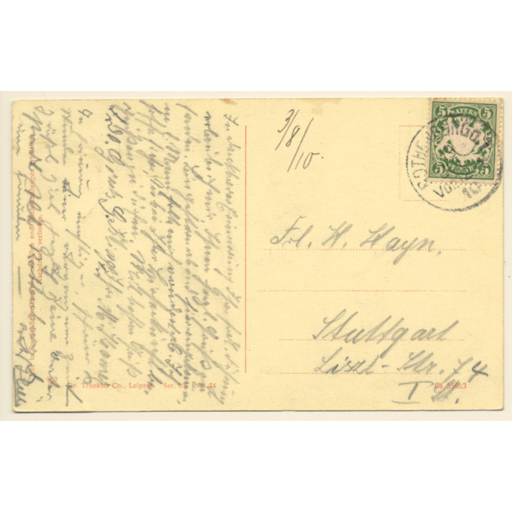 Rothenburg o.d. Tauber / Germany: Südl. Stadtmauerpartie (Vintage PC  1910)