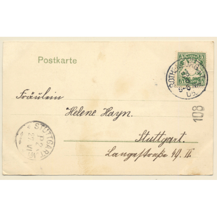 Rothenburg o.d. Tauber / Germany: Kobolzeller Tor (Vintage PC  1905)