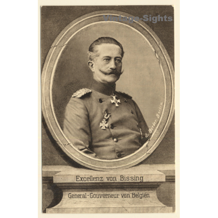 WW1: Excellenz von Bissing / General-Gouverneur von Belgien (Vintage Artist PC ~1910s)