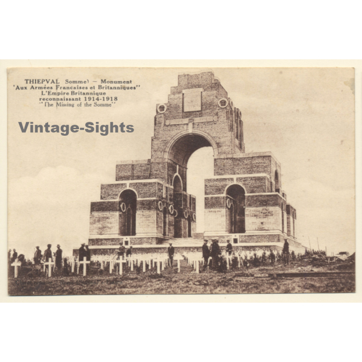 Thiepval (Somme): Monument Aux Armées Francaises et Britannique (Vintage PC 1936)