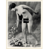 1920s Erotica: Belle Epoque Nude With Roses / Boudoir (Large Photo Reprint ~ 24 x 18 CM)