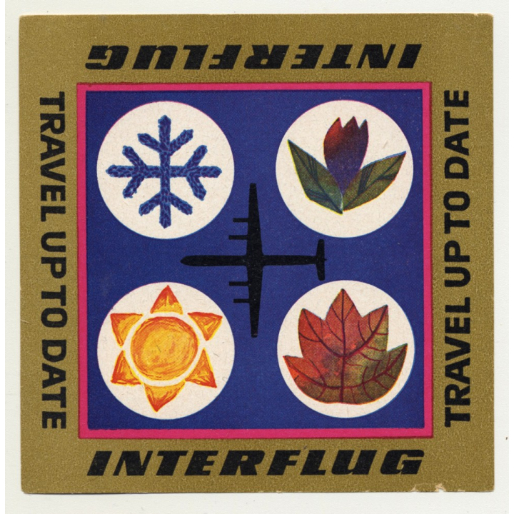Interflug / Travel Up To Date (Vintage Airline Luggae Label)