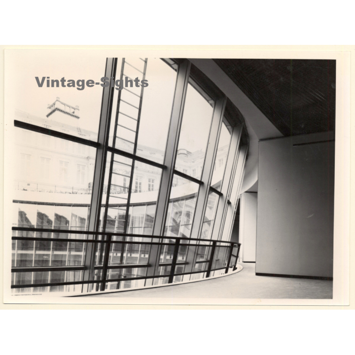 Francois Lahaut (1960): Palais Des Beaux Arts Bruxelles - Architectural Details Of Glass Facade (Vintage Photo ~1980s/1990s)