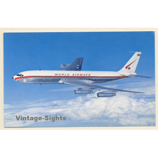 World Airways: BOEING 707 320C Jetliner / Aviation (Vintage PC  1960s/1970s)