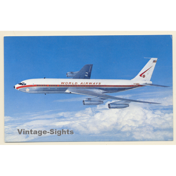 World Airways: BOEING 707 320C Jetliner / Aviation (Vintage PC  1960s/1970s)