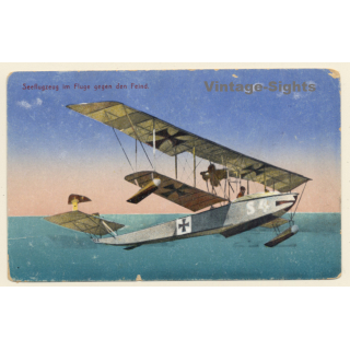 WW1: Seeflugzeug Im Flug Gegen Den Feind (Vintage PC 1917)