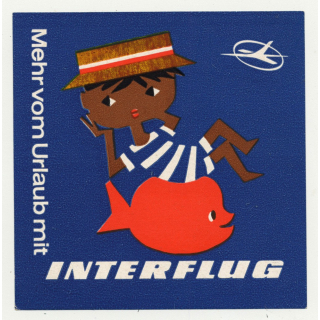 Mehr Vom Urlaub Mit Interflug (Vintage Airline Luggae Label ~ 1960s)