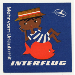 Mehr Vom Urlaub Mit Interflug (Vintage Airline Luggae Label ~ 1960s)