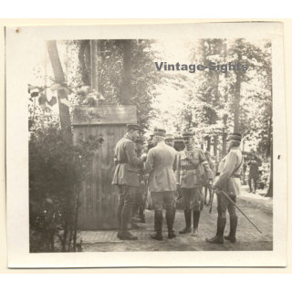 WW1: Memorial Ceremony Battle Of Messines / General Nollet (Rare Vintage Photo ~1917/1918)