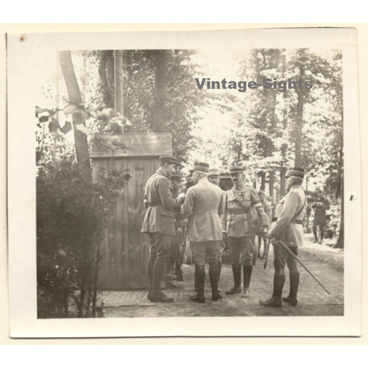 WW1: Memorial Ceremony Battle Of Messines / General Nollet (Rare Vintage Photo ~1917/1918)