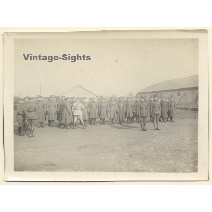 WW1: Memorial Ceremony Battle Of Messines / Group Of Soldiers - Parade (Rare Vintage Photo ~1917/1918)