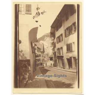 Baden (Aargau) / Switzerland: Haldenstraße (Vintage Photo Sepia ~1910s/1920s)