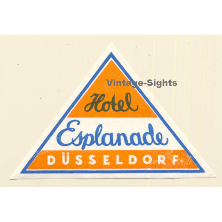 Düsseldorf / Germany: Hotel Esplanade (Vintage Luggage Label ~1950s/1960s)