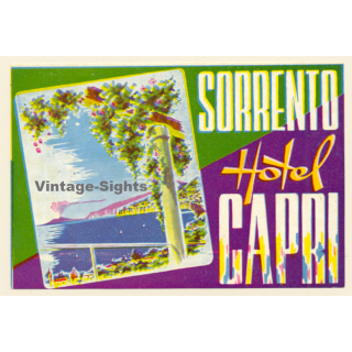 Sorrento / Italy: Hotel Capri (Vintage Luggage Label ~1950s/1960s)